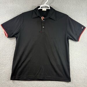Burger King Polo Shirt Mens Medium Black Short Sleeve Employee Uniform Work Logo